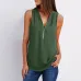 9Solid color zipper half-open collar 2021 hot sale women's T-shirt Sleeveless (17 colors) S-5XL-$9.9 #99904357