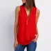 11Solid color zipper half-open collar 2021 hot sale women's T-shirt Sleeveless (17 colors) S-5XL-$9.9 #99904357