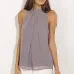 5Summer style  chiffon shirt  sleeveless Fabric: Pearl chiffon double layer (8 Colors) S-3XL $9.9 #99904368