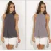8Summer style  chiffon shirt  sleeveless Fabric: Pearl chiffon double layer (8 Colors) S-3XL $9.9 #99904368
