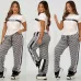 32025 On sale Women's Dior CD Pattern Top and Pants Set with Side Stripe #A47225