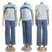 82025 On sale Women's Dior CD Pattern Top and Pants Set with Side Stripe #A47225