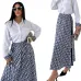 4Dior Long-Sleeve Shirt with CD Print Maxi Skirt #A46535