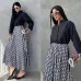 5Dior Long-Sleeve Shirt with CD Print Maxi Skirt #A46535