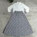 11Dior Long-Sleeve Shirt with CD Print Maxi Skirt #A46535