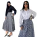 1Dior Long-Sleeve Shirt with CD Print Maxi Skirt #A46535