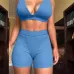 37Hot goods 2021 summer hot selling women's wear new V-neck sports Yoga suit women's wholesale #999902416