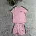 6Sale DIOR Embossed Short Set with Contrast Side Panels #A47230