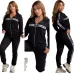 3Women's Dior CD Pattern Hoodie and Pants Set with Side Stripe #A47228