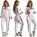 4Women's Dior CD Pattern Hoodie and Pants Set with Side Stripe #A47228
