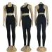 7new fashion alo yoga sports vest pants running fitness waist-tightening women's clothing two-piece set #A47863