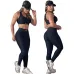 1new fashion alo yoga sports vest pants running fitness waist-tightening women's clothing two-piece set #A47863