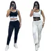 1new fashion alo yoga sports vest pants running fitness waist-tightening women's clothing two-piece set #A51025