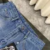 4Chrome Women's Hearts classic blue black leather jeans #A48738