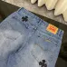 6Chrome Women's Hearts classic blue black leather jeans #A48738
