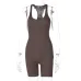 10Women's spring and summer 2021 new knitted solid color high waist tight sports Yoga one-piece pants Dresses #999902420